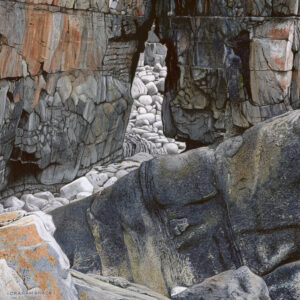 coloured pencil drawing of rock chaos St Govan's by Graham Brace